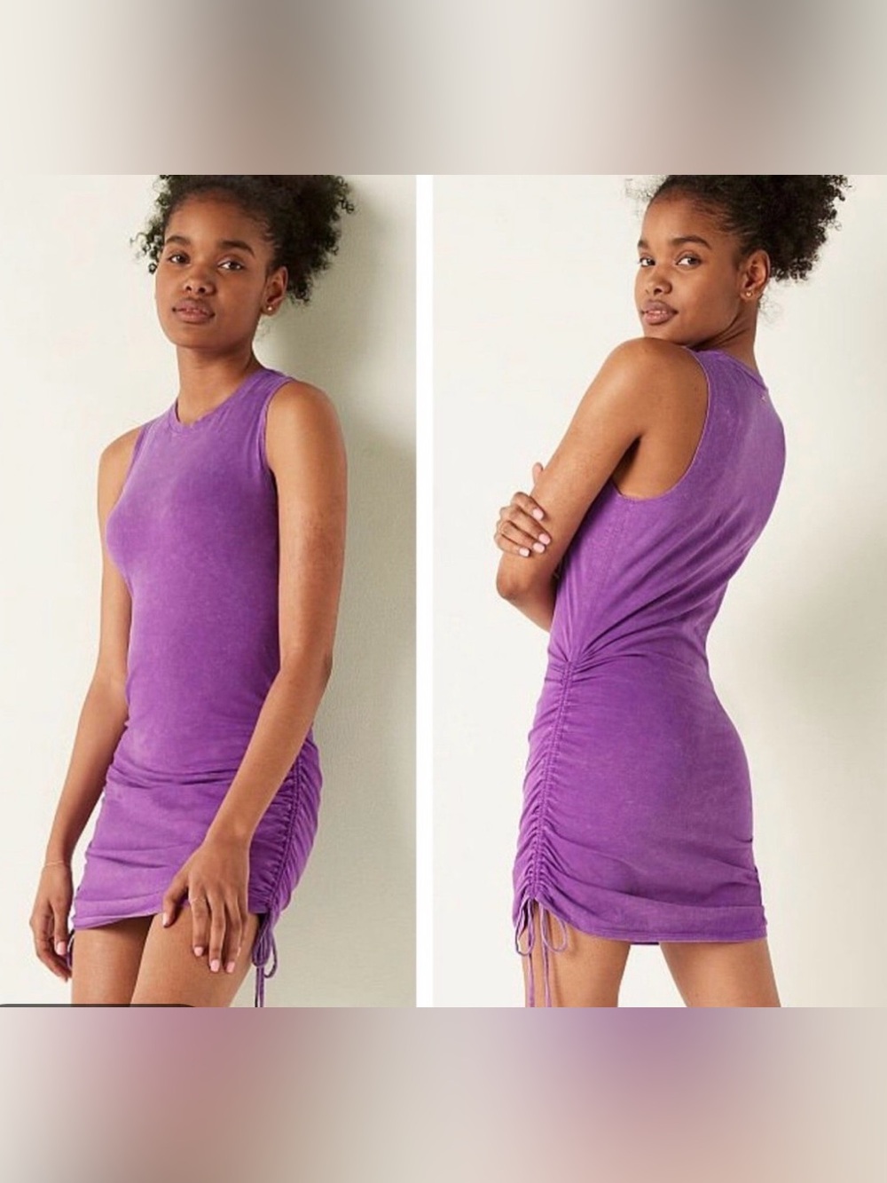 PINK Victoria's Secret Acid Wash Ruched Tank Dress Small